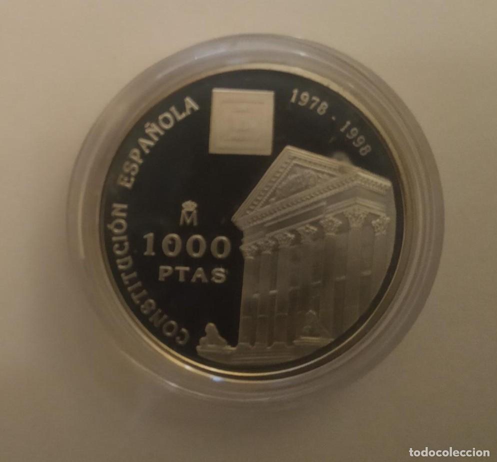 Monedas Franco: ESPA&Ntilde;A 1.000 PESETAS 1998 PLATA PROOF XX ANIVERSARIO CONSTITUCI&Oacute;N + ESTUCHE + CERTIFICADO