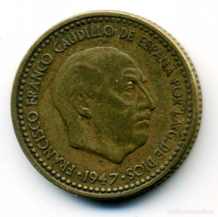 Monedas Franco: XS- FRANCO 1 Peseta 1947 * 19-56 Rara