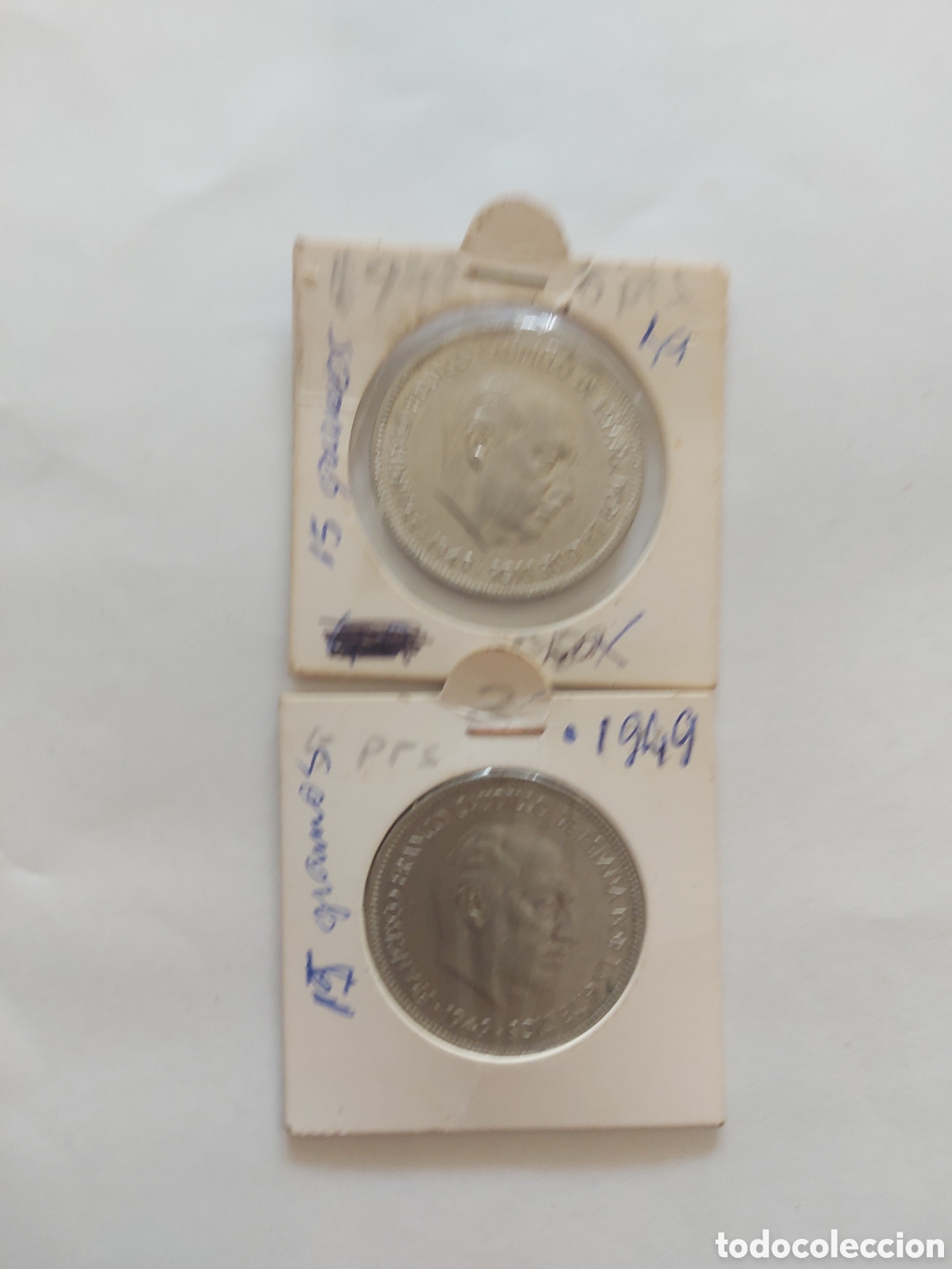Monedas Franco: 2 monedas de Espa&ntilde;a de1949