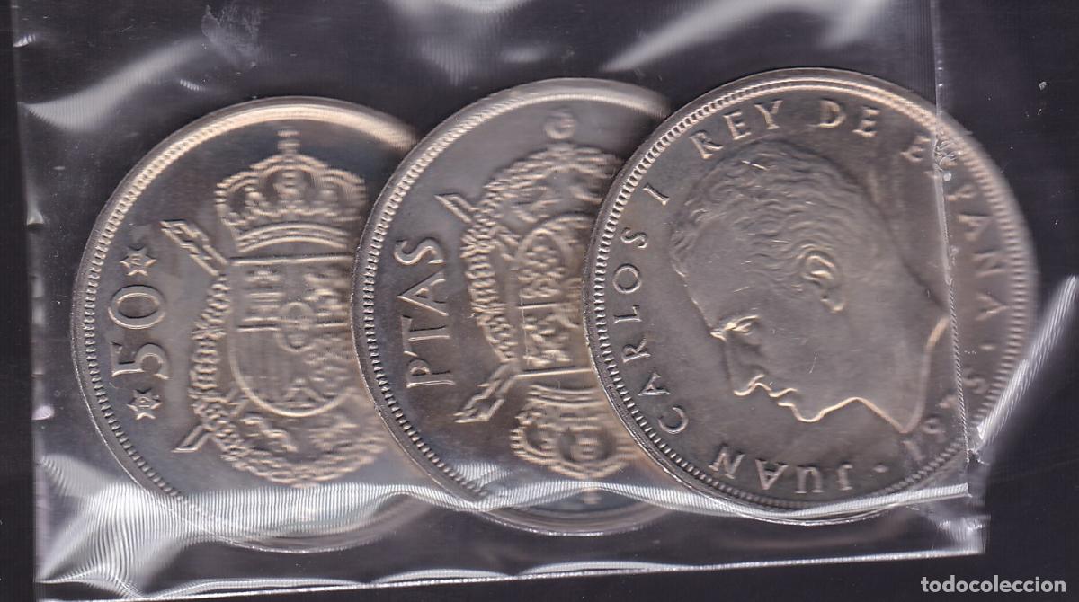Monnaies Franco: FC8-71- JUAN CARLOS x 3 Monedas 50 Ptas 1975*78 EBC /SC