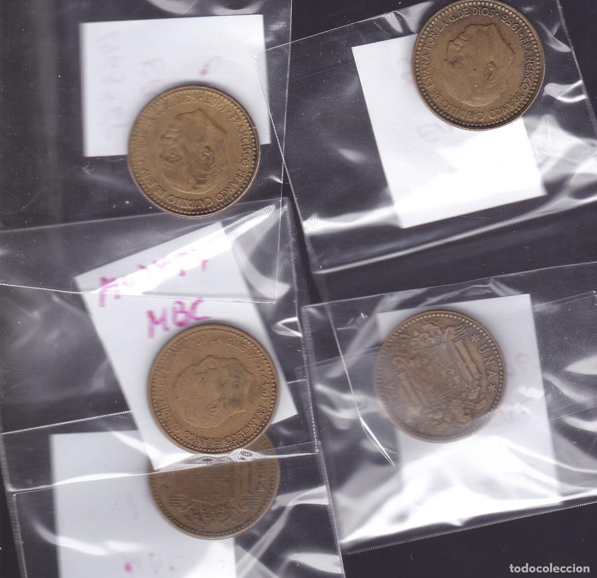 Monedas Franco: FC8-71- FRANCO x 5 Monedas 1 Pta MBC Varios A&ntilde;os