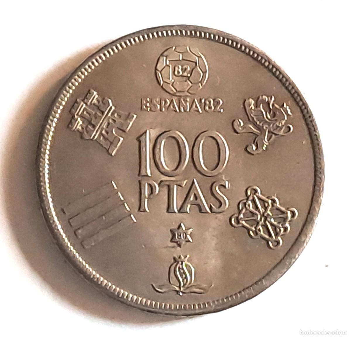 Monedas Franco: MONEDA CIEN PESETAS JUANCAR LOS I MUNDIAL ESPA&Ntilde;A 82. A&Ntilde;O 1980