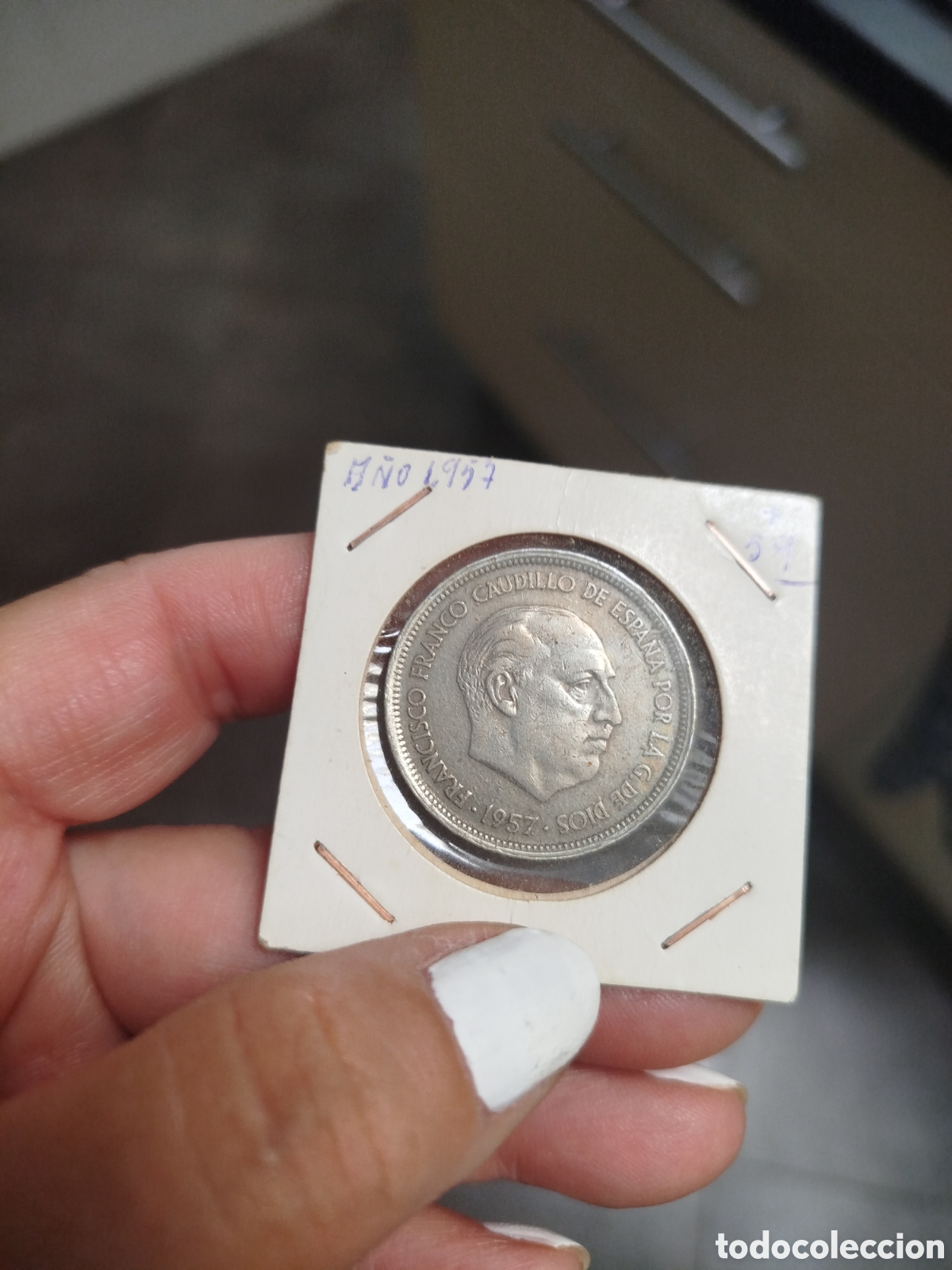 Monedas Franco: Moneda de 50 pts escudoNacional de la &eacute;poca - Foto 2