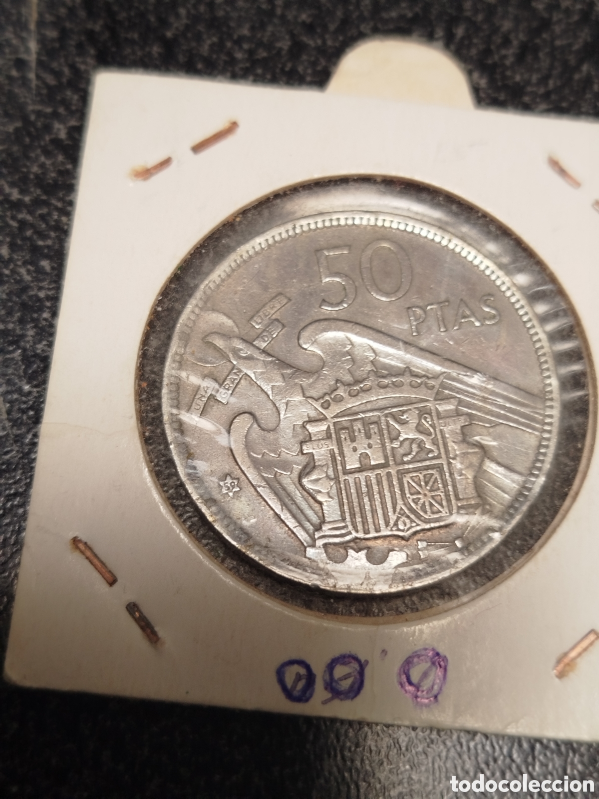Monedas Franco: Moneda de 50 pts escudoNacional de la &eacute;poca - Foto 3
