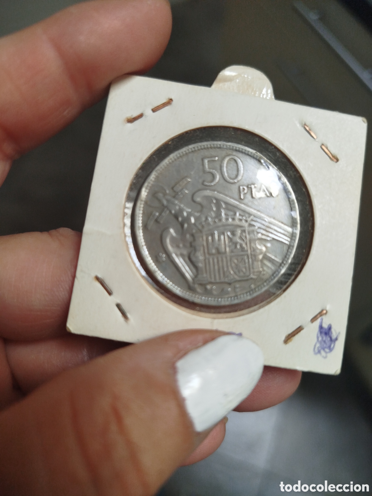 Monedas Franco: Moneda de 50 pts escudoNacional de la &eacute;poca - Foto 4