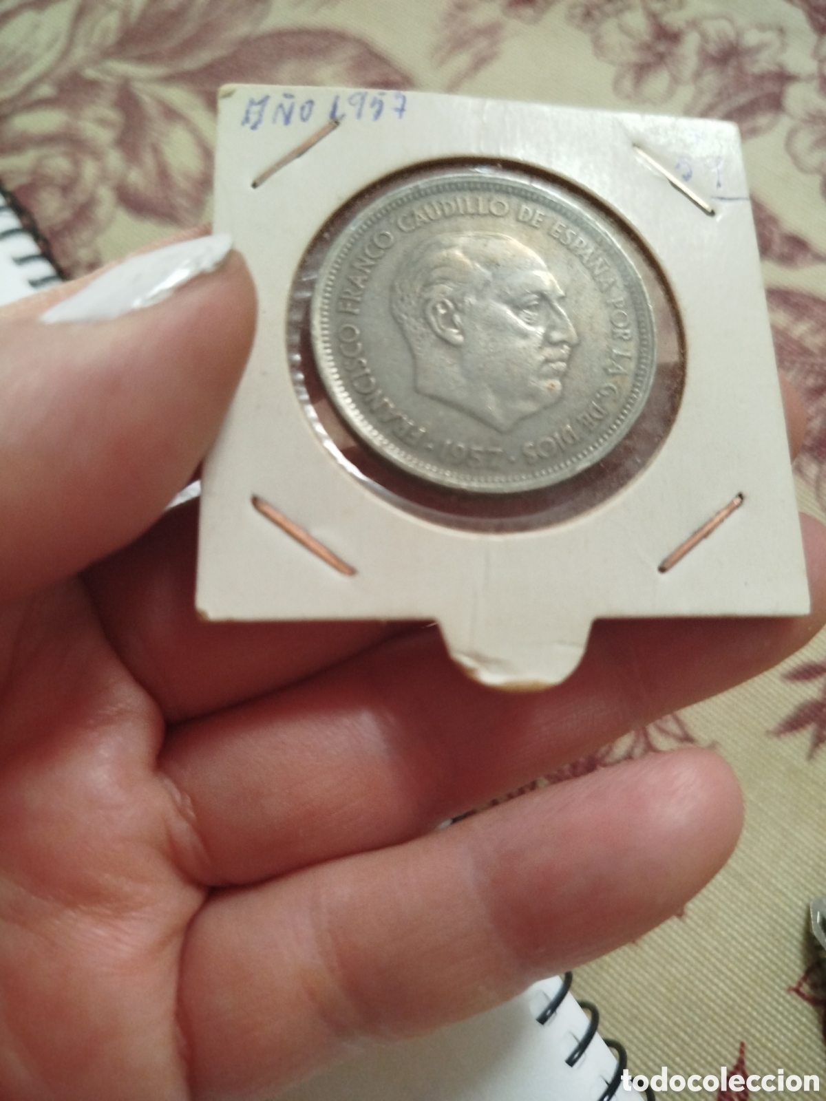 Monedas Franco: Moneda de 50 pts escudoNacional de la &eacute;poca