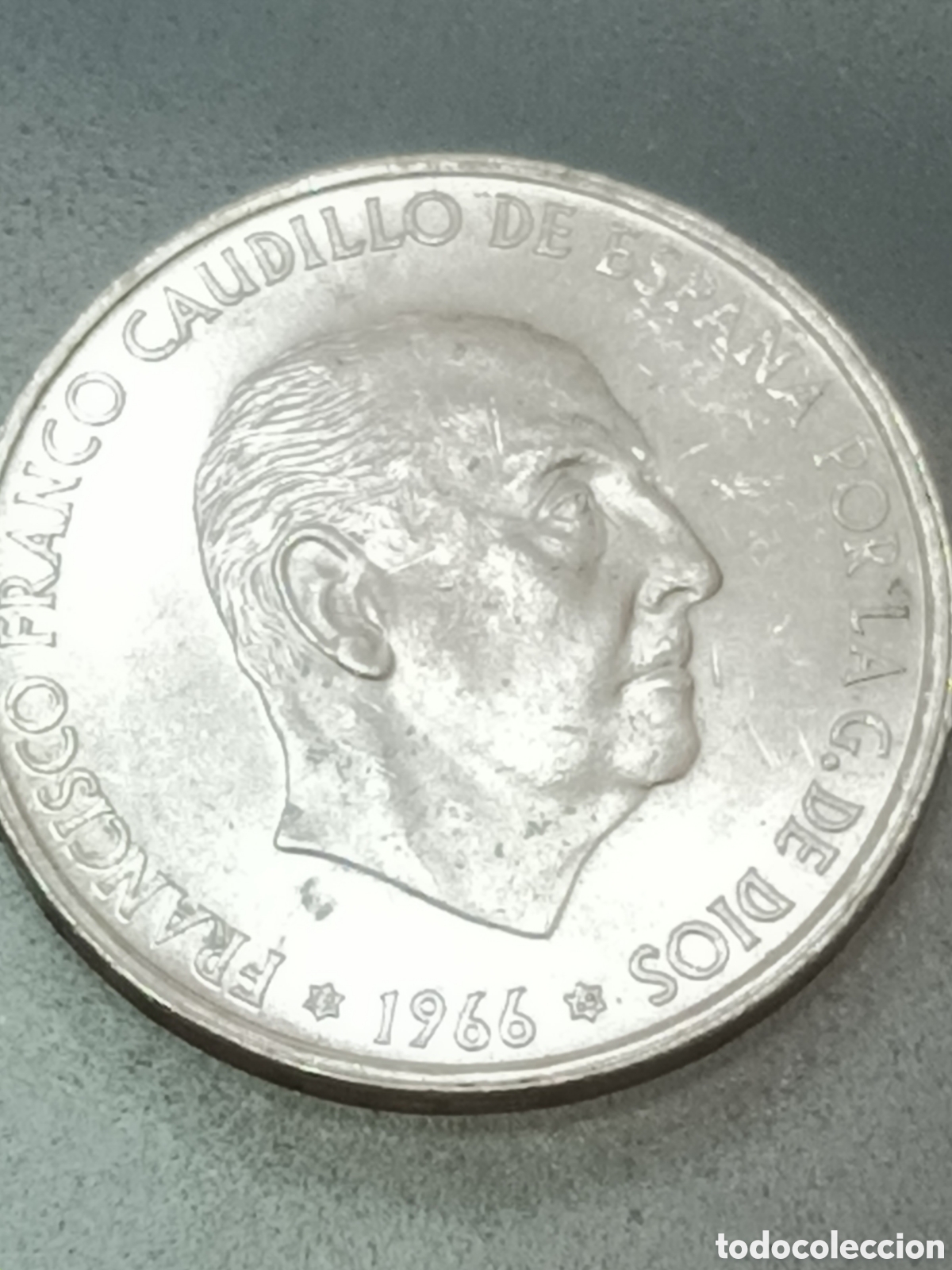 Monedas Franco: MONEDA DE 100 PESETAS DE PLATA A&Ntilde;O 1966 *69 PALO CURVO