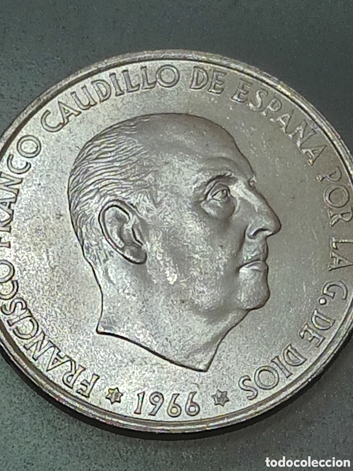 Monedas Franco: MONEDA DE 100 PESETAS DE PLATA A&Ntilde;O 1966*69 palo curvo