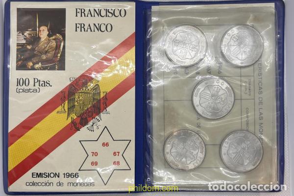 Monedas Franco: 4873 ESPA&Ntilde;A 1966 CARTERA FNMT 100 PESETAS FRANCO 1966