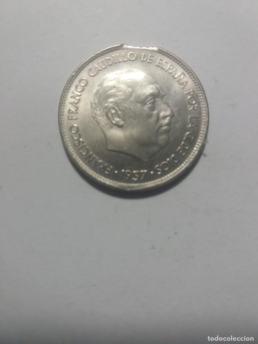 Monedas Franco: Moneda 25 Pesetas Francisco Franco 1957 estrella 70 segmentada