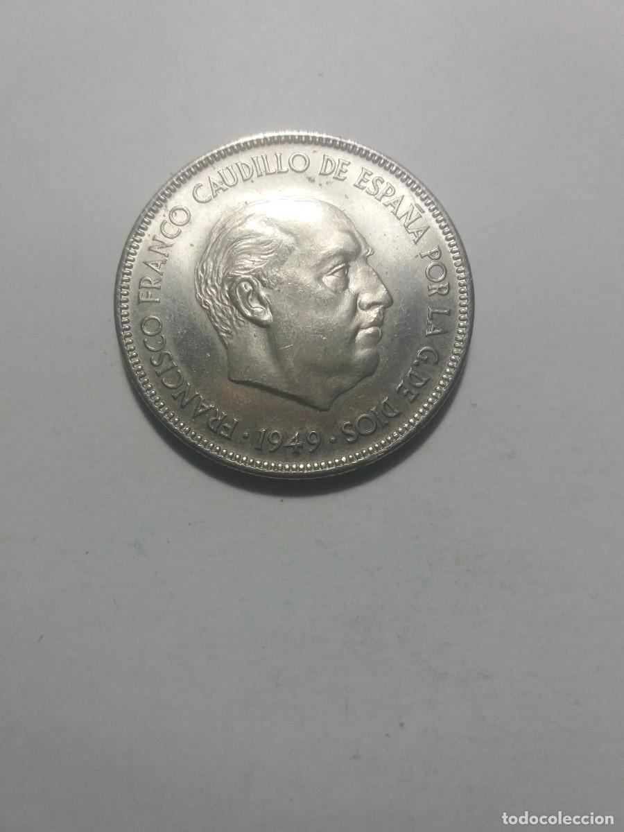 Monedas Franco: Moneda 5 Pesetas Francisco Franco 1949 estrella 19-50