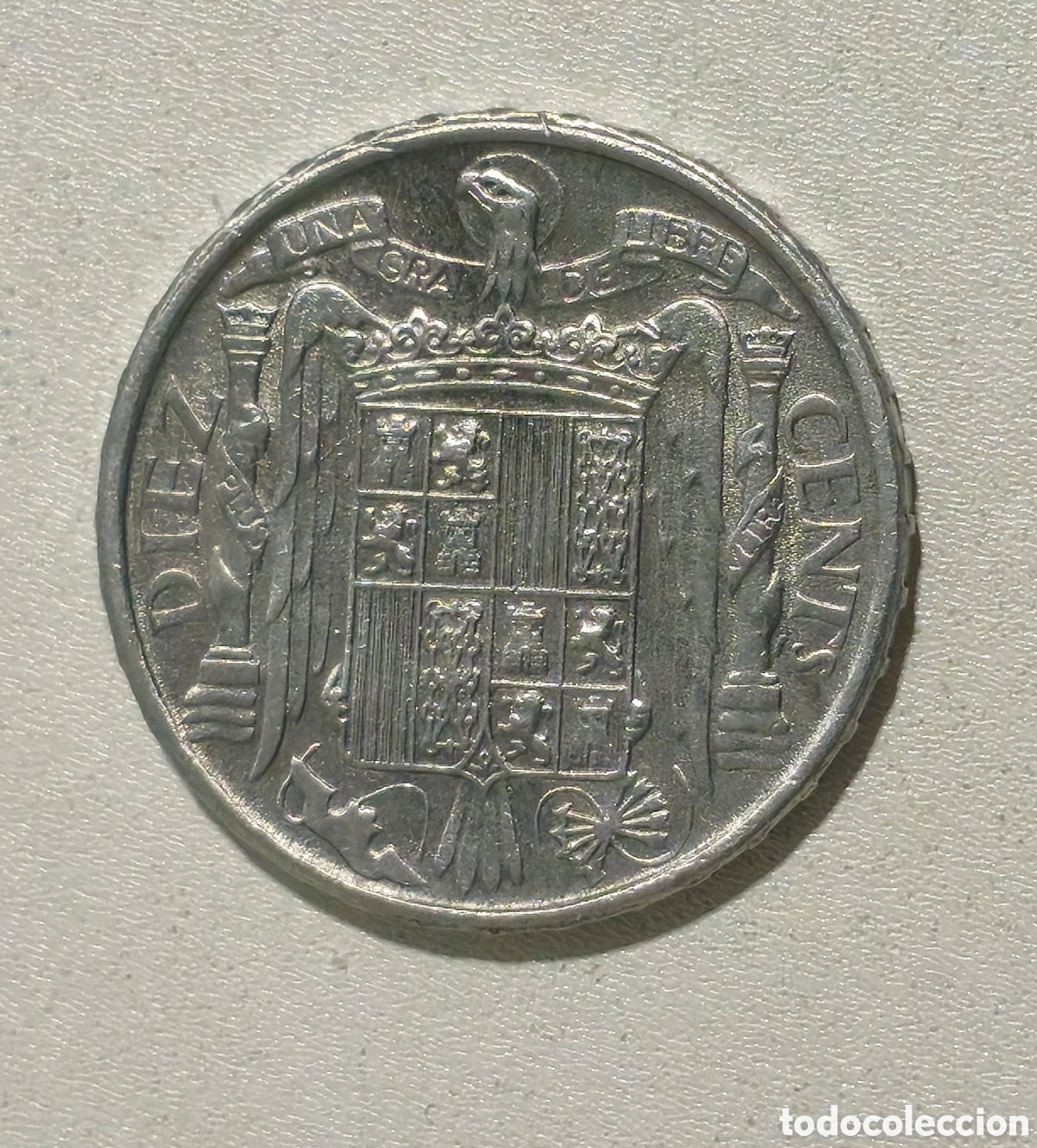 Monedas Franco: 10 CENTIMOS ESPA&Ntilde;A 1941 - Foto 2
