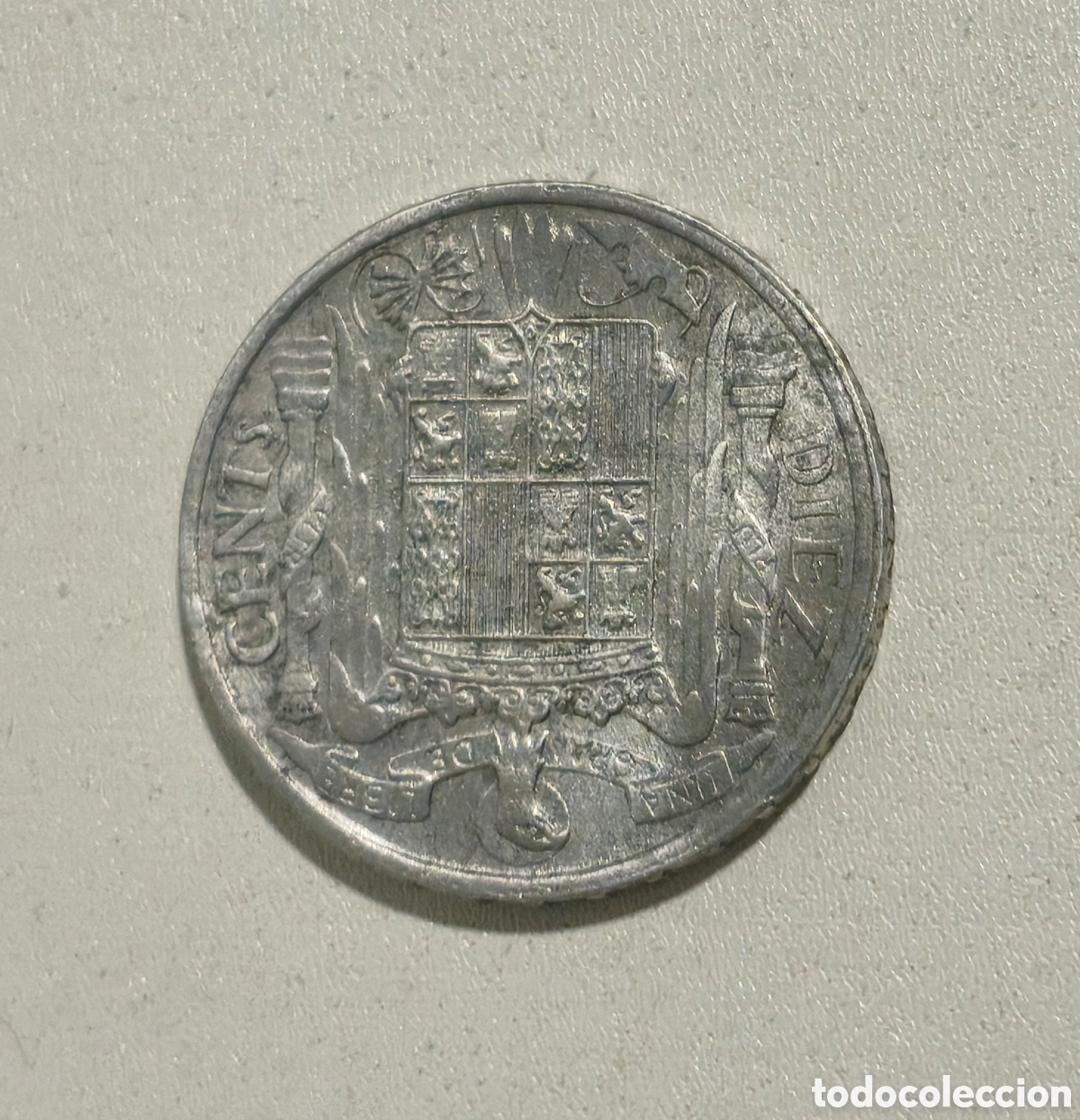 Monedas Franco: 10 CENTIMOS ESPA&Ntilde;A 1945 - Foto 2