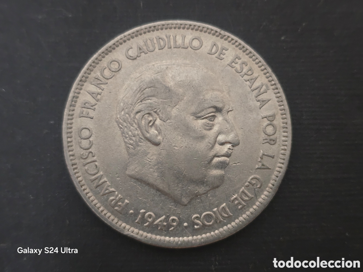 Monedas Franco: 5 PESETAS DE 1949....DURO CABEZ&Oacute;N.....PRECIOSO....ES EL DE LAS FOTOS