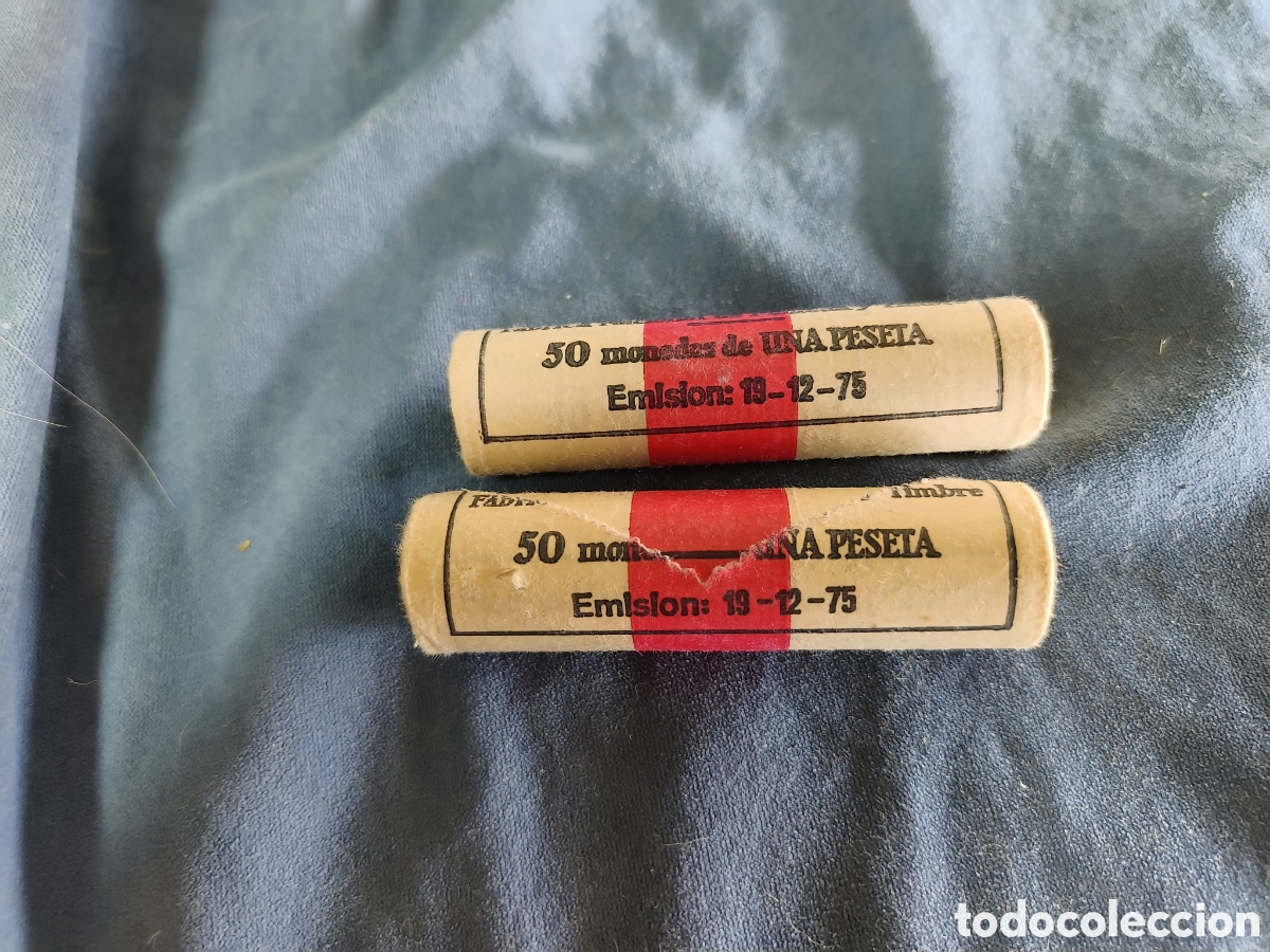 Franco Coins: Espa&ntilde;a 100 monedas 2 Cartucho 1 ptas a&ntilde;o 1975 FNMT original