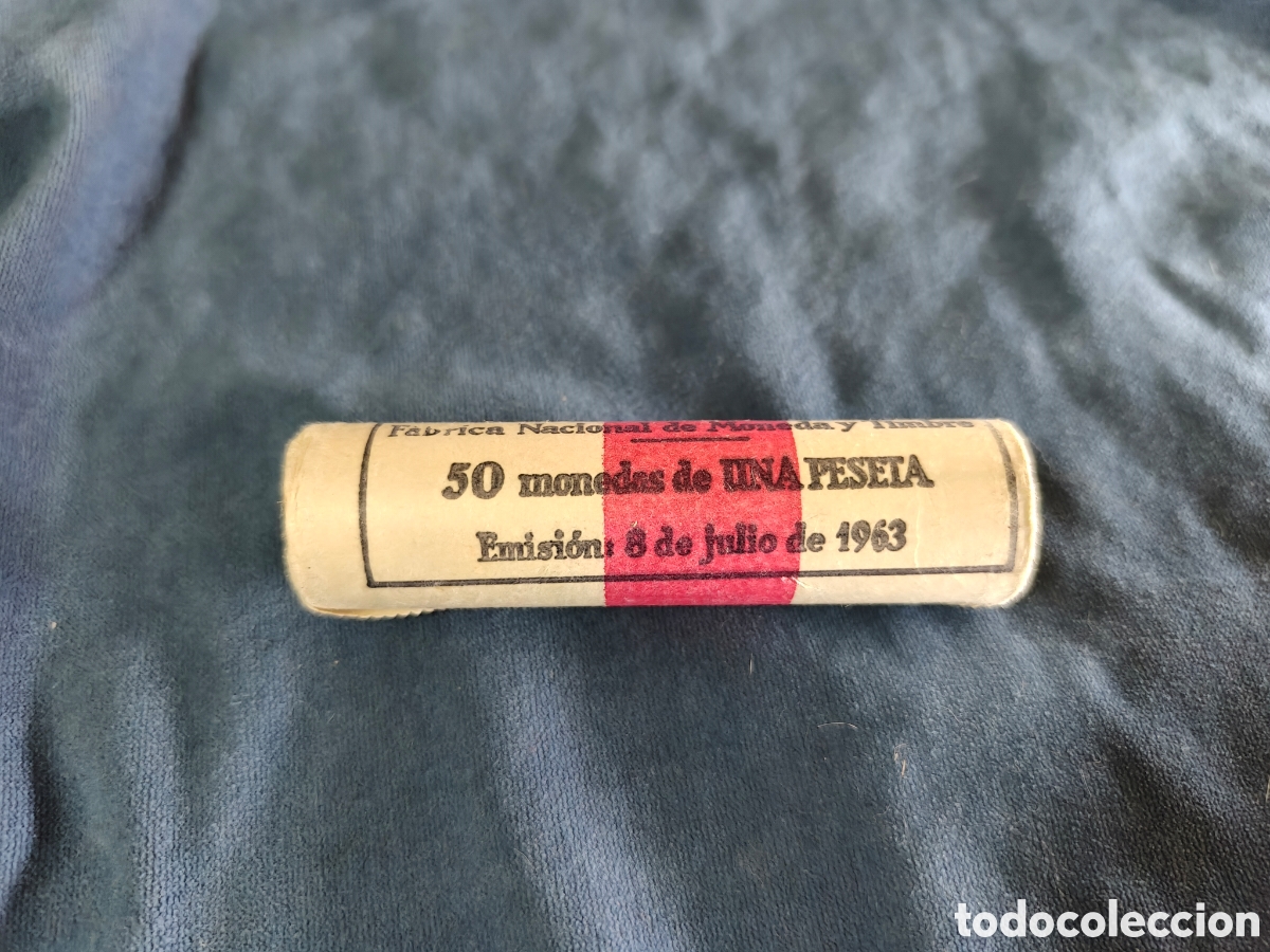 Franco Coins: Espa&ntilde;a 50 monedas Cartucho 1 ptas a&ntilde;o 1963 FNMT original