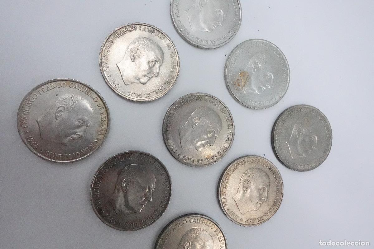 Monete Franco: LOTE 9 MONEDAS FRANCISCO FRANCO CAUDILLO DE ESPA&Ntilde;A 100 PESETAS PLATA
