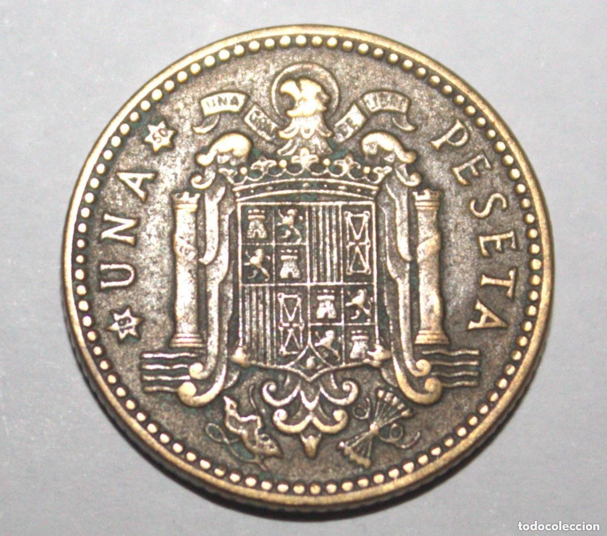Franco Coins: MONEDA DE 1 PESETA FRANCO 1947 ESTRELLA 50 (FOTO)