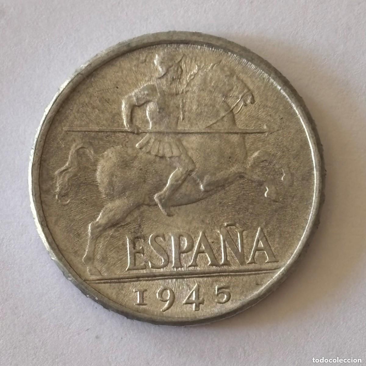 M&uuml;nzen unter Franco: MONEDA DE 10 CENTIMOS 1945 JINETE MUY BIEN CONSERVADA