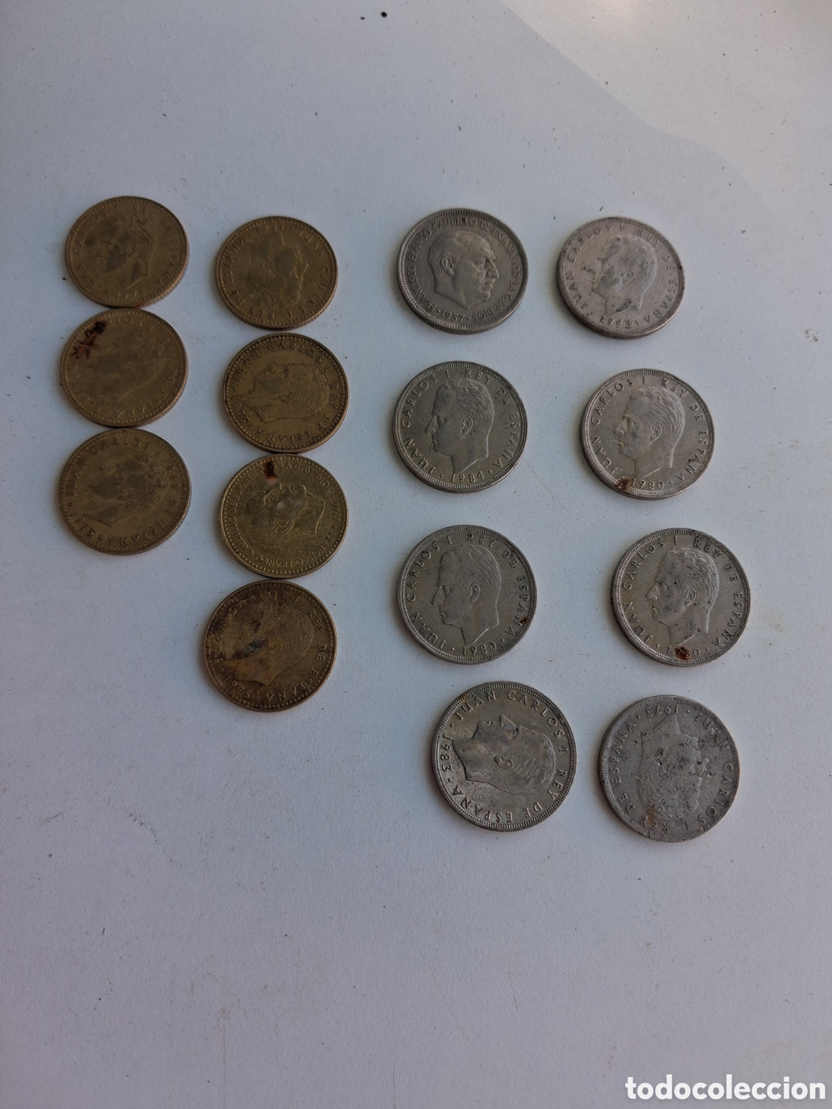 Monedas Franco: LOTE DE MONEDAS DE UNA PESETA Y DE CINCO PESETAS