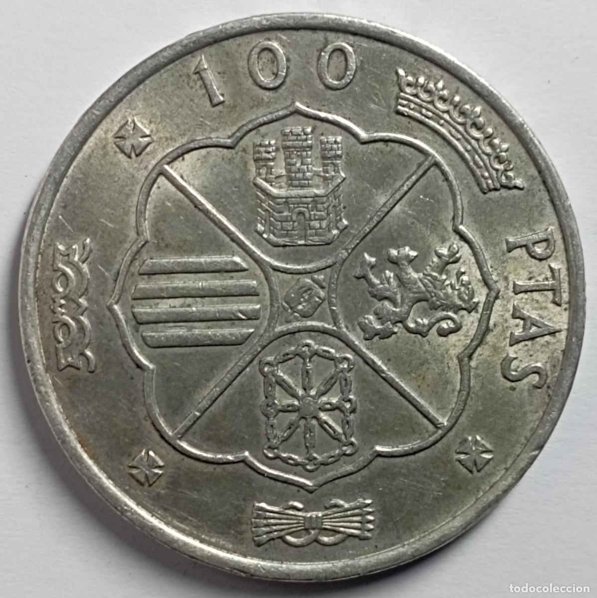 M&uuml;nzen unter Franco: Moneda de Espa&ntilde;a 100 pesetas de 1966 de plata