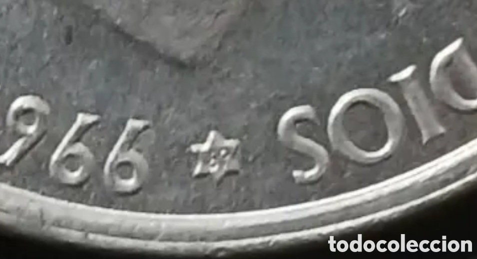 Monedas Franco: MONEDA DE PLATA 1966*69 PALO RECTO..... - Foto 3