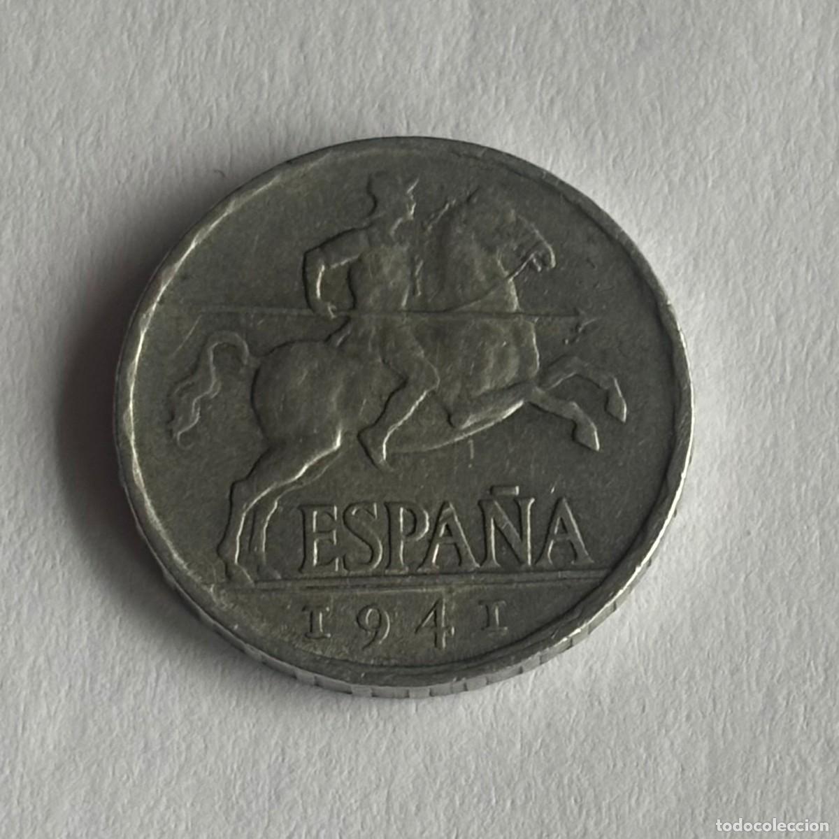 Monnaies Franco: MONEDA DE 5 C&Eacute;NTIMOS JINETE ESPA&Ntilde;A 1941 (FOTO)