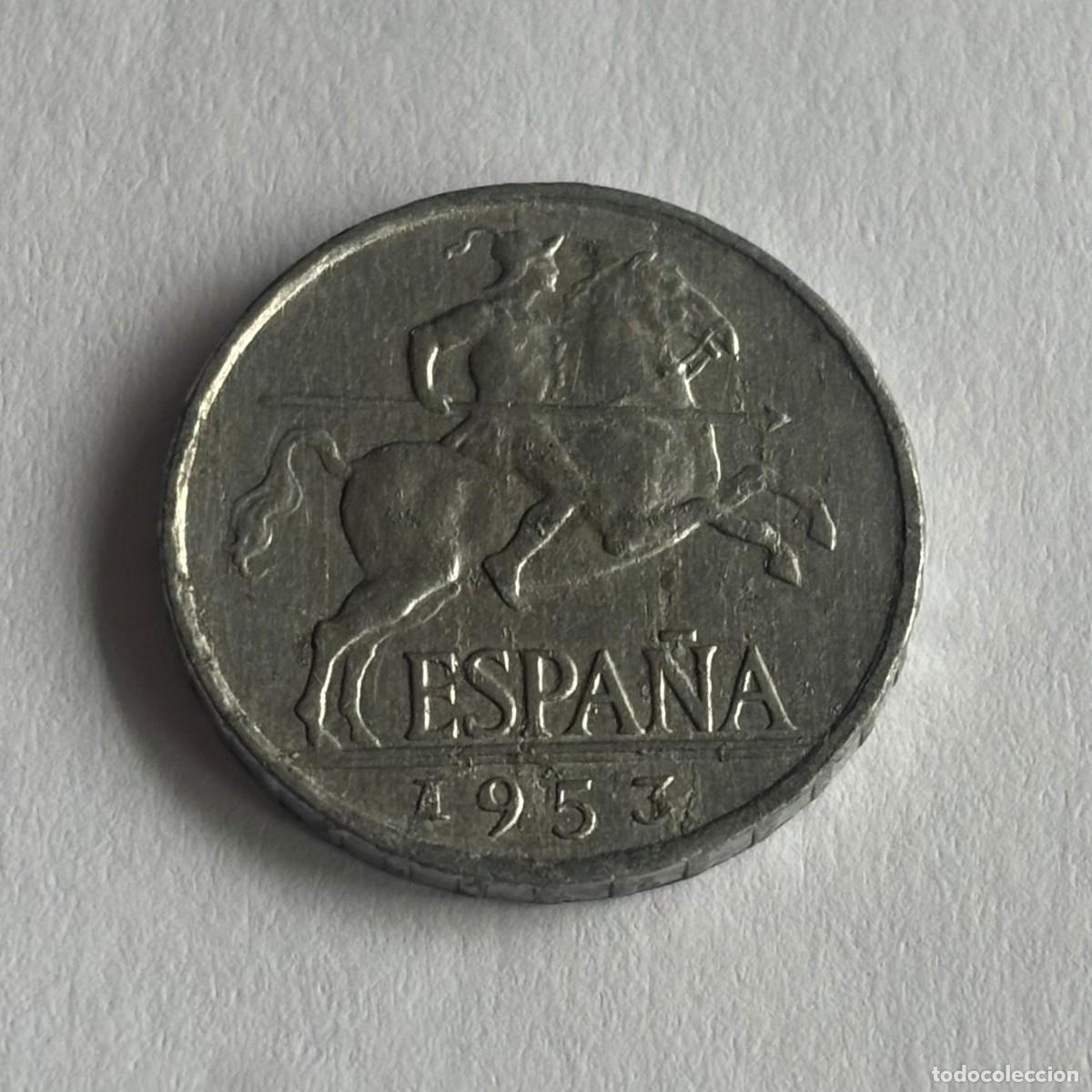 M&uuml;nzen unter Franco: MONEDA DE 5 C&Eacute;NTIMOS JINETE ESPA&Ntilde;A 1953 (FOTO)