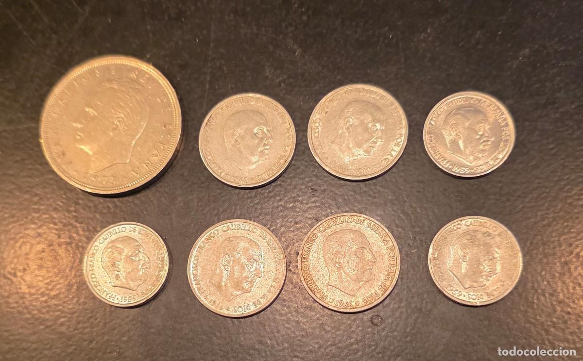 Monedas Franco: Lote 8 monedas Francisco Franco &ndash; 50 c&eacute;ntimos 1966 y 10 c&eacute;ntimos 1959 &ndash; Estado Espa&ntilde;ol