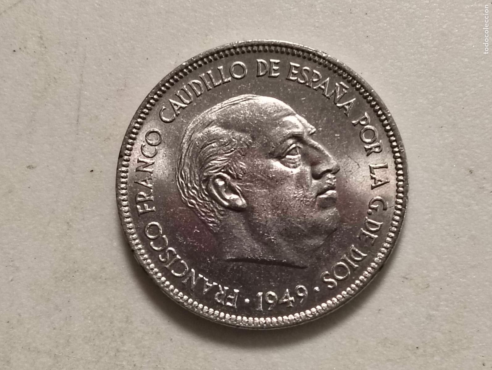 Monedas Franco: MONEDA FRANCISCO FRANCO, 5 PESETAS 1949, ESTRELLA 19