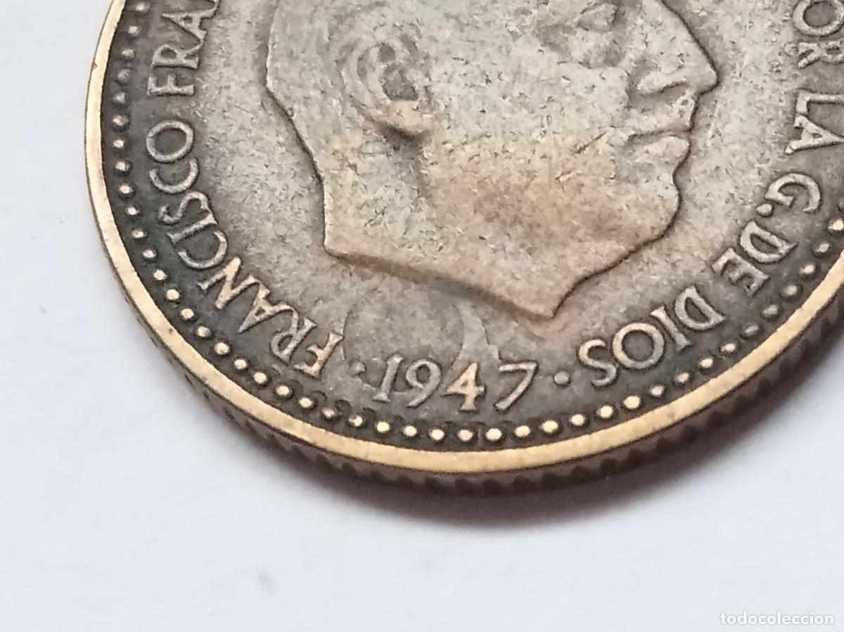 Monedas Franco: ESTADO ESPA&Ntilde;OL 1 PESETA 1947 *19-53 REVERSO INCLUSO EN ANVERSO MBC