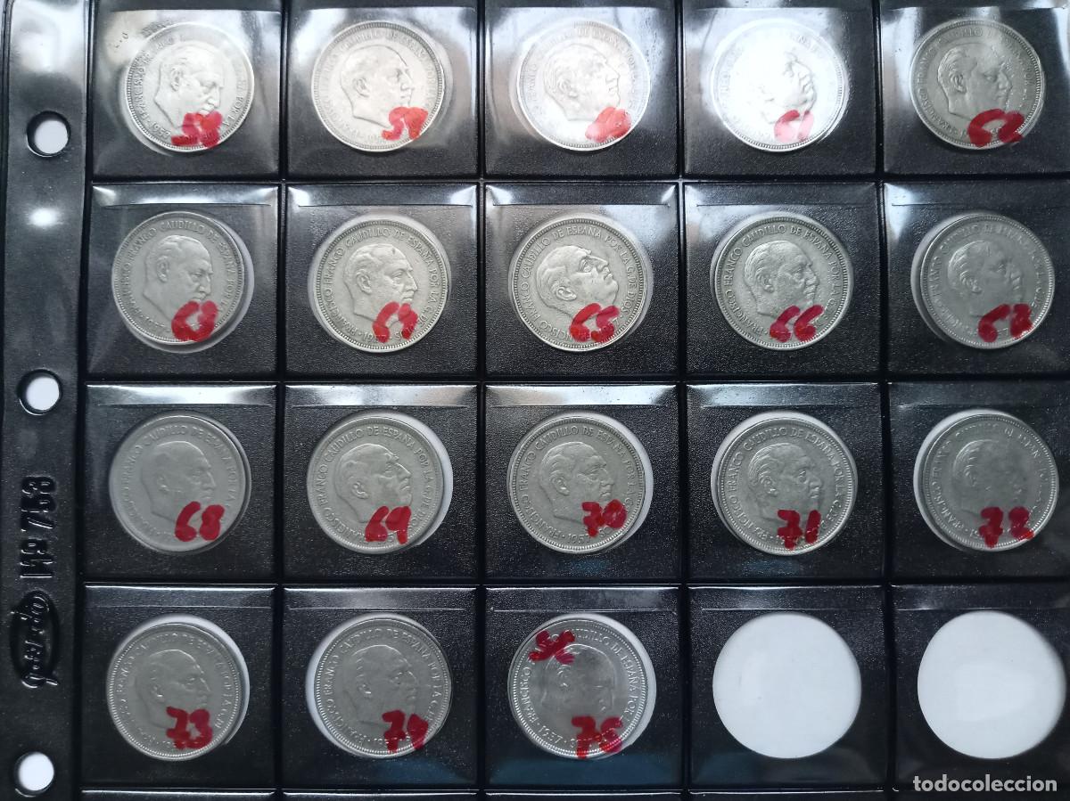 Monedas Franco: ESTADO ESPA&Ntilde;OL COLECCI&Oacute;N COMPLETA DE 18 MONEDAS DE 5 PESETAS 1957 MBC- /SC-