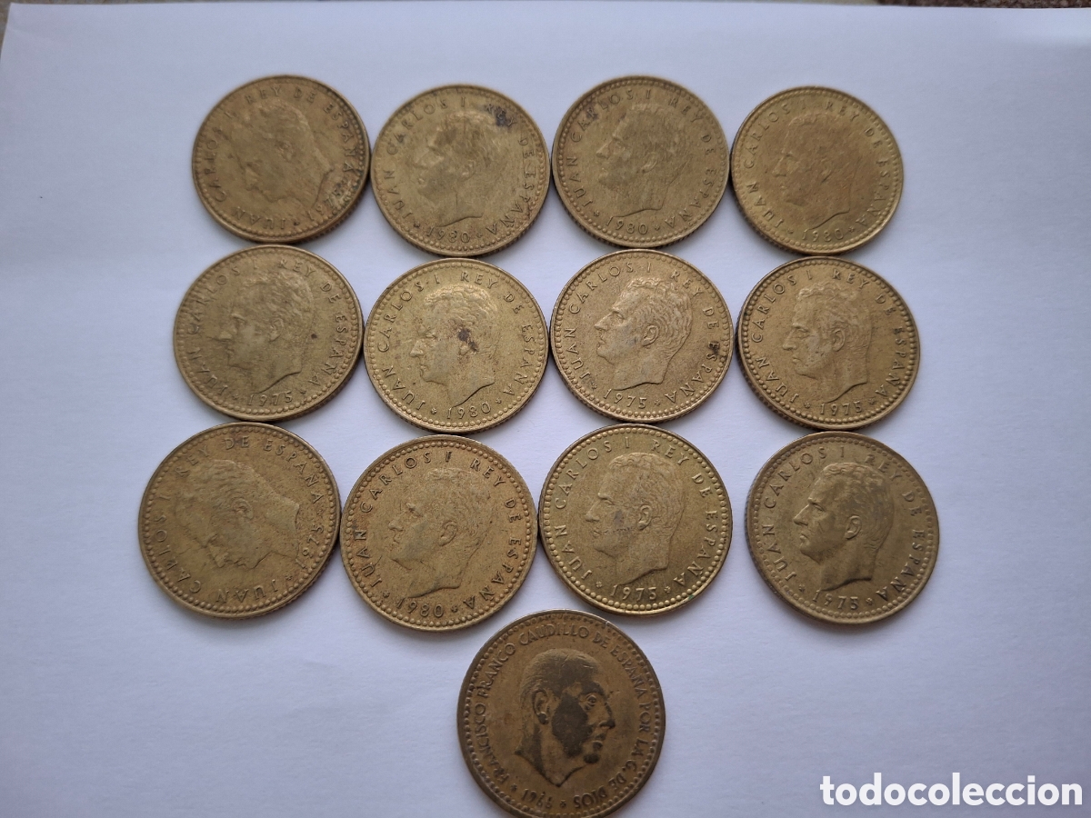 Monedas Franco: 13 moneddas de 1 pesteta - Foto 2