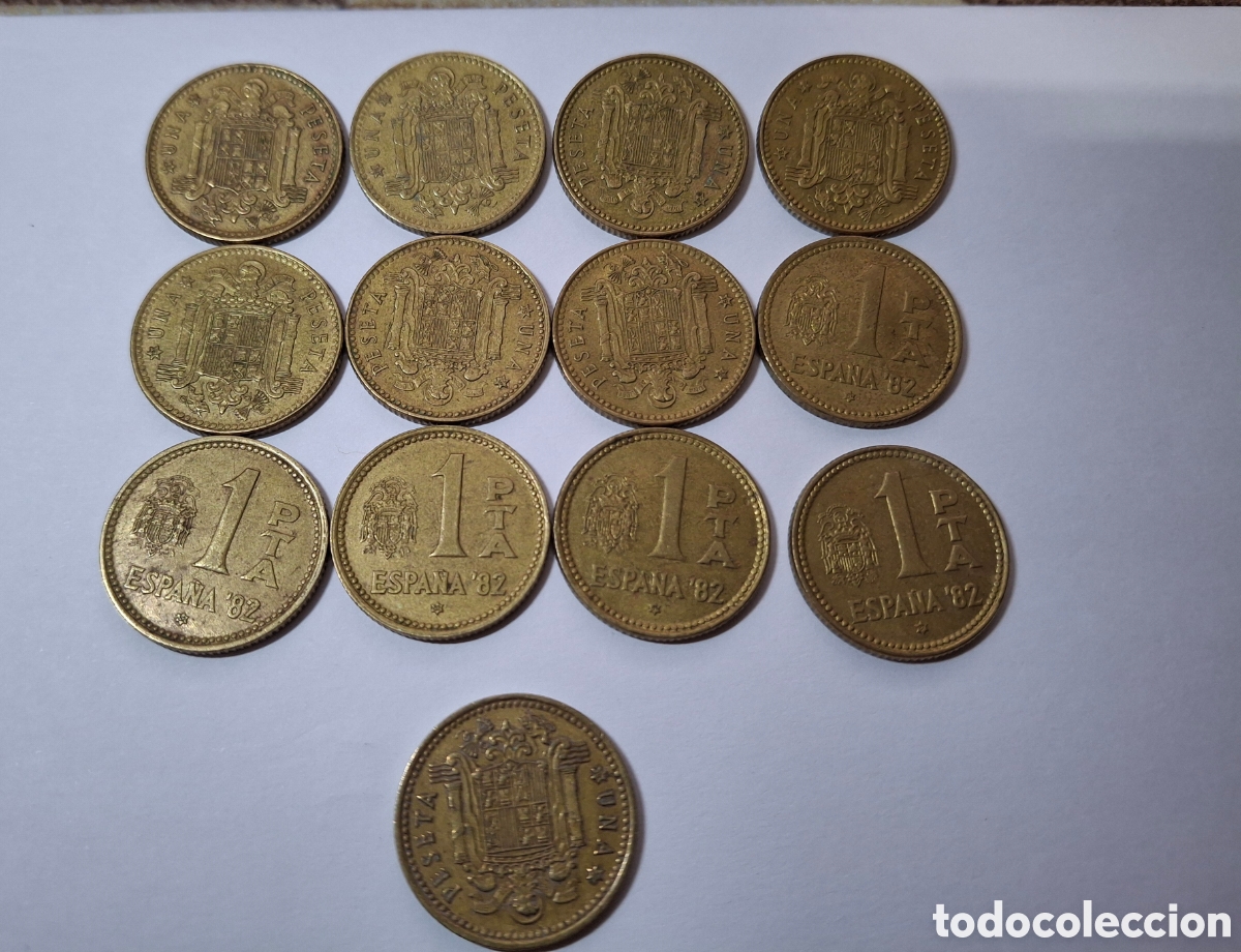 Monedas Franco: 13 moneddas de 1 pesteta - Foto 3