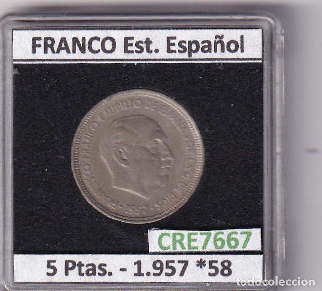 Moedas Franco: CRE7667 MONEDA ESPA&Ntilde;A ESTADO ESPA&Ntilde;OL 5 PESETAS 1957 *58