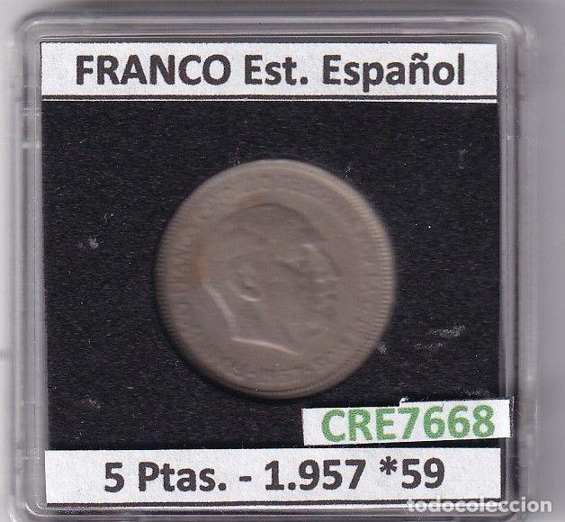 Moedas Franco: CRE7668 MONEDA ESPA&Ntilde;A ESTADO ESPA&Ntilde;OL 5 PESETAS 1957 *59
