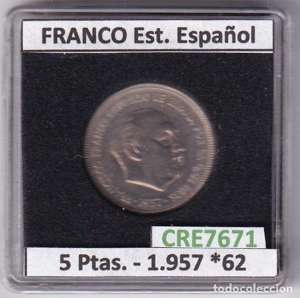 Moedas Franco: CRE7671 MONEDA ESPA&Ntilde;A ESTADO ESPA&Ntilde;OL 5 PESETAS 1957 *62