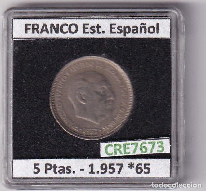 Moedas Franco: CRE7673 MONEDA ESPA&Ntilde;A ESTADO ESPA&Ntilde;OL 5 PESETAS 1957 *65