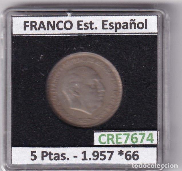 Moedas Franco: CRE7674 MONEDA ESPA&Ntilde;A ESTADO ESPA&Ntilde;OL 5 PESETAS 1957 *66