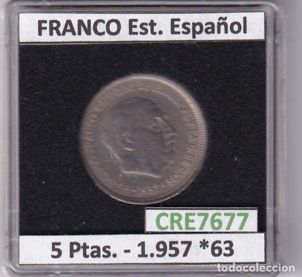 M&uuml;nzen unter Franco: CRE7677 MONEDA ESPA&Ntilde;A ESTADO ESPA&Ntilde;OL 5 PESETAS 1957 *63