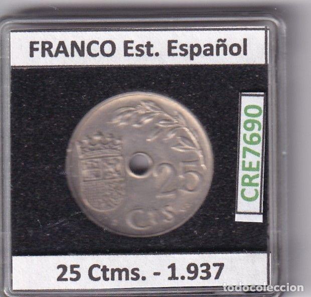 Moedas Franco: CRE7690 MONEDA ESPA&Ntilde;A ESTADO ESPA&Ntilde;OL 25 CENTIMOS 1937