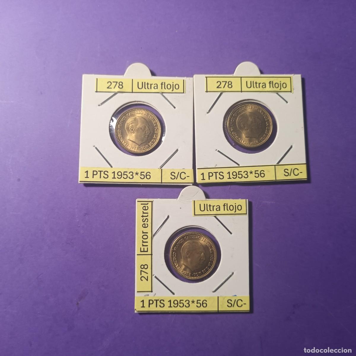 Monete Franco: 3 Monedas 1 pts 1953 S/C Lote M - 38