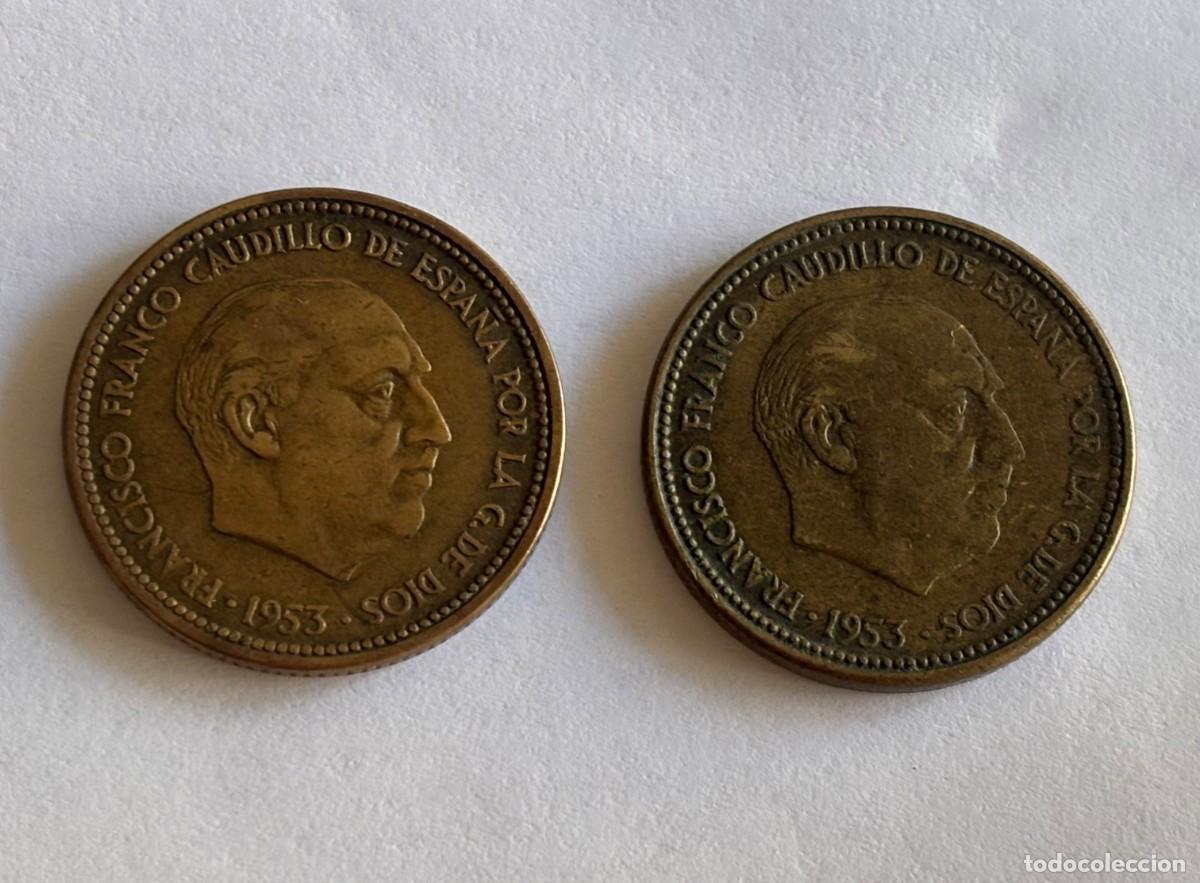 Monete Franco: LOTE DOS MONEDAS DE 2.5 PESETAS FRANCO ESTRELLAS 54 Y 56 (FOTO)
