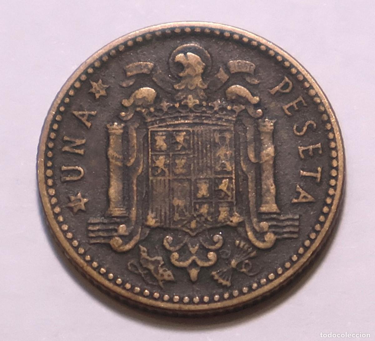 M&uuml;nzen unter Franco: MONEDA DE 1 PESETA FRANCO 1947 ESTRELLA 48 (FOTO)