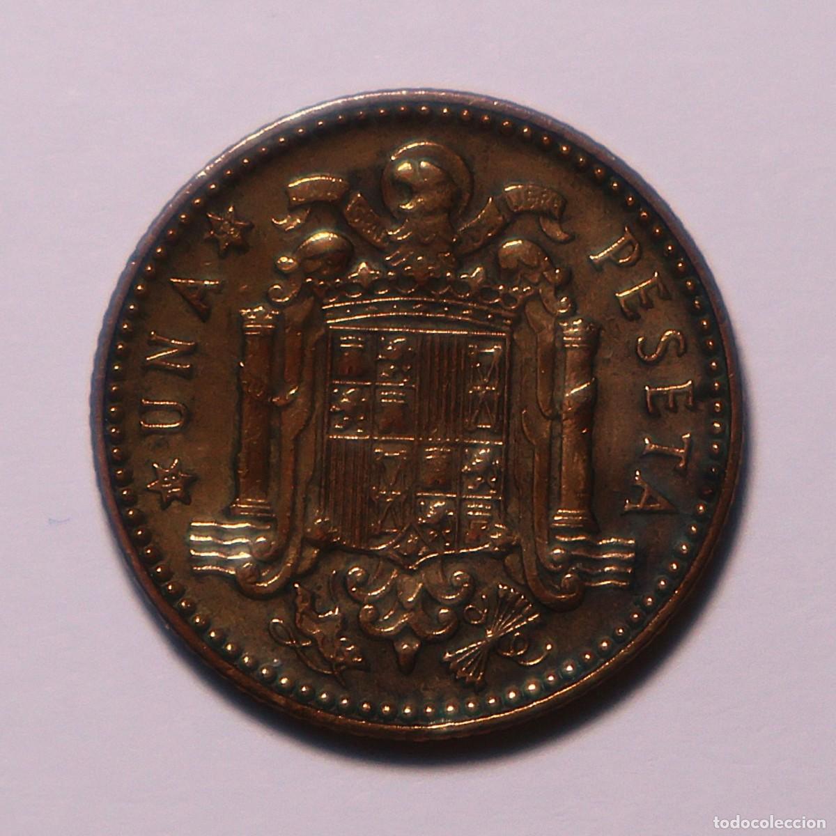 Moedas Franco: MONEDA DE UNA PESETA FRANCO 1947 ESTRELLA 53 (FOTO)