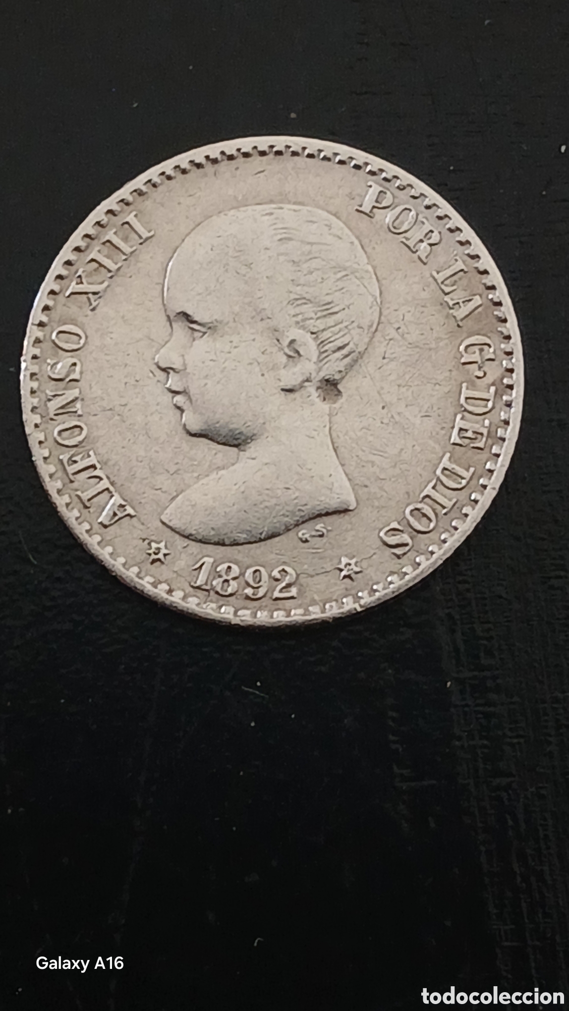 Monedas Franco: Moneda Plata Alfonso XIII 1892 Moneda de plata espa&ntilde;ola A&ntilde;o: 1892