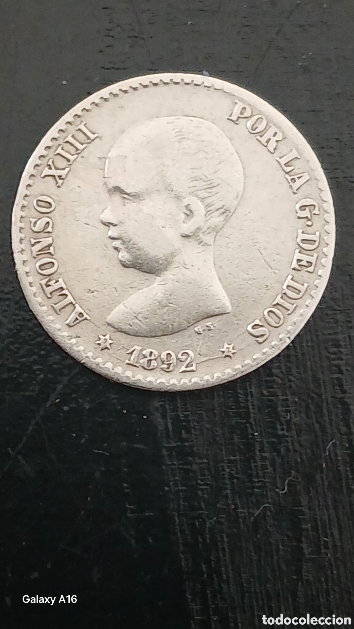 Monedas Franco: Moneda Plata Alfonso XIII 1892 Moneda de plata espa&ntilde;ola conmemorativa. - A&ntilde;o: 1892