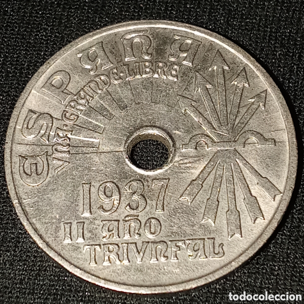 Monedas Franco: Espa&ntilde;a 25 c&eacute;ntimos a&ntilde;o 1937