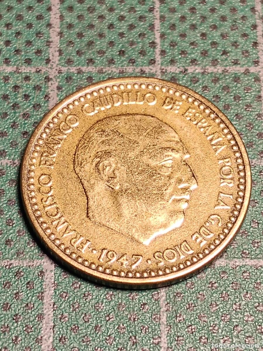 M&uuml;nzen unter Franco: ESTADO ESPA&Ntilde;OL: 1 PESETA 1947 ESTRELLAS 19-49