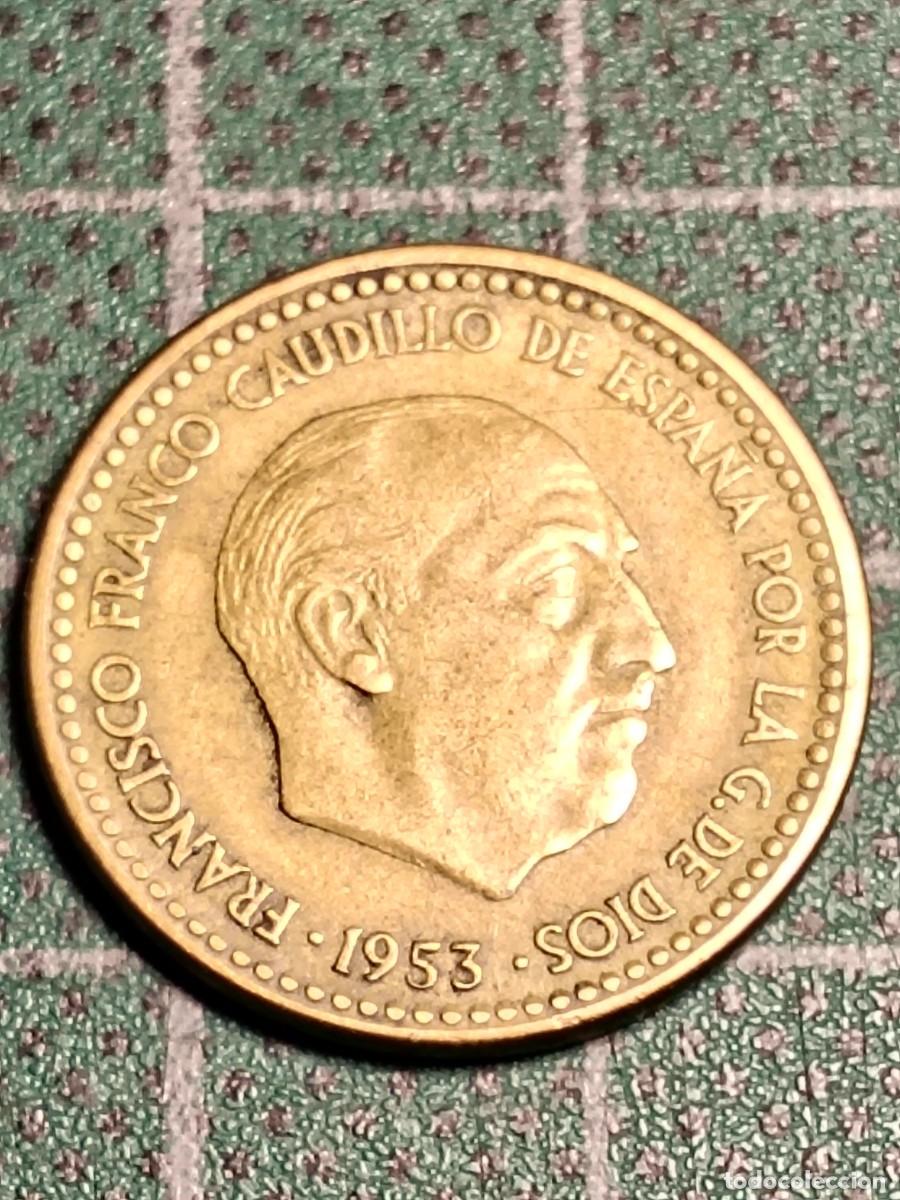 M&uuml;nzen unter Franco: ESTADO ESPA&Ntilde;OL: 1 PESETA 1953 ESTRELLAS 19-54
